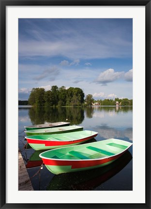 Framed Lithuania, Trakai Historical NP, Lake Galve boats Print