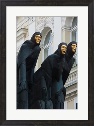 Framed Lithuania, Vilnius, Three Muses statue Print
