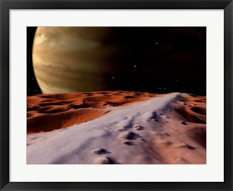 Framed Jupiter seen from the Surface of its Moon, Amalthea Print