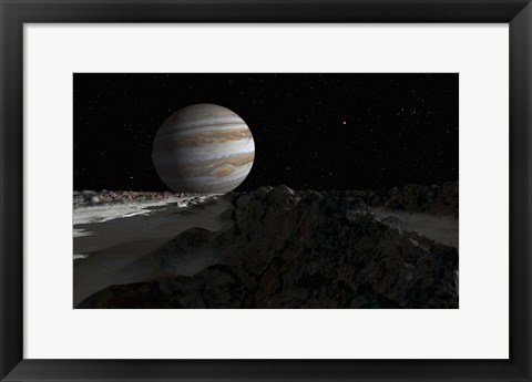 Framed Ice ridges on Jupiter&#39;s moon, Europa Print