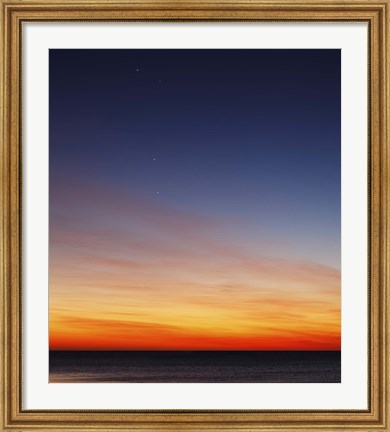 Framed Conjunction of Venus, Mercury, Jupiter and Mars at Dawn Print