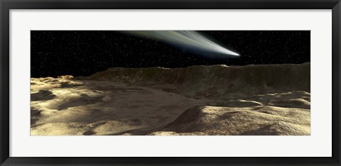 Framed Comet Passes over the Surface of Mercury Print