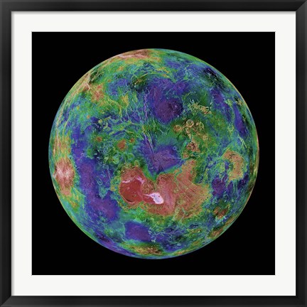 Framed Venus centered on the North Pole Print