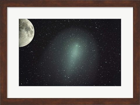 Framed Size of Comet Holmes in comparison with the Moon Print