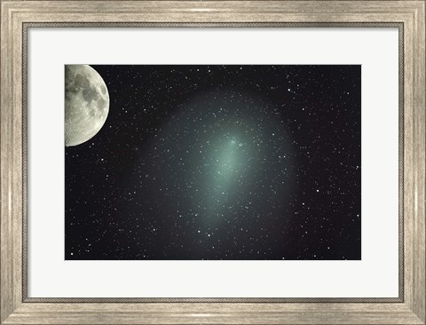 Framed Size of Comet Holmes in comparison with the Moon Print