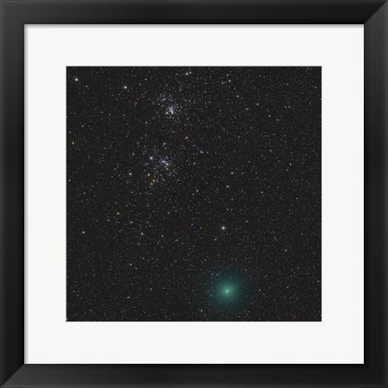 Framed Comet Hartley 2 and the Double Cluster Print