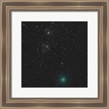 Framed Comet Hartley 2 and the Double Cluster Print