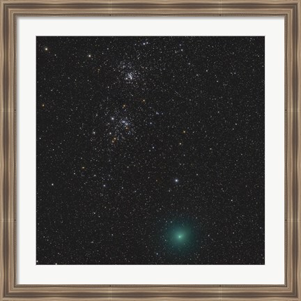 Framed Comet Hartley 2 and the Double Cluster Print