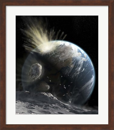 Framed catastrophic Comet impact on Earth Print