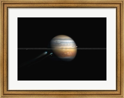 Framed Break up of a comet from Gravitational Forces Print