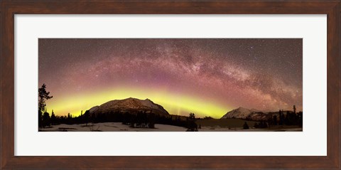 Framed Comet Panstarrs and Milky Way over Yukon, Canada Print