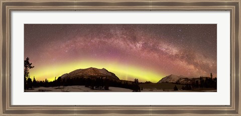 Framed Comet Panstarrs and Milky Way over Yukon, Canada Print