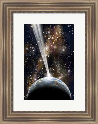 Framed Planet on Collision with a Comet Print