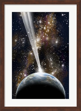 Framed Planet on Collision with a Comet Print