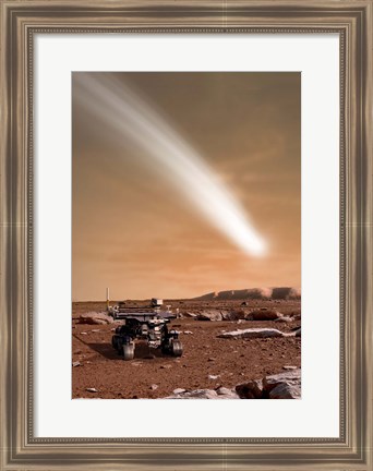 Framed Comet C/2013 A1 over Mars Print