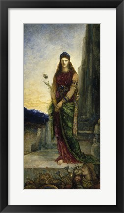 Framed Helen On The Walls Of Troy, With Two Figures At Her Feet Print