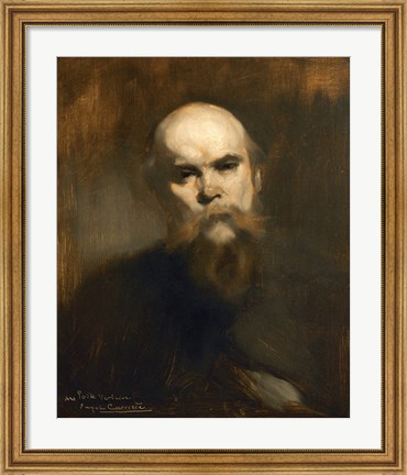 Framed Portrait Of The Poet Paul Verlaine (1844-1896) Print