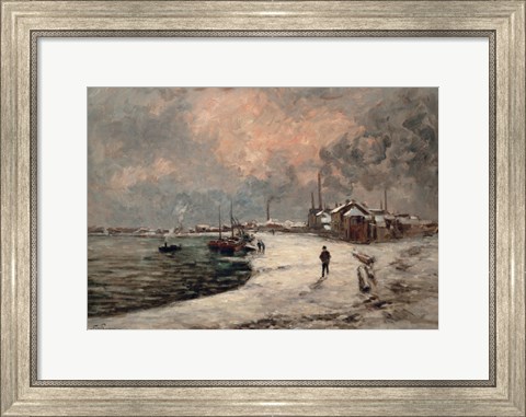 Framed Snow In Crozant, 1873 Print