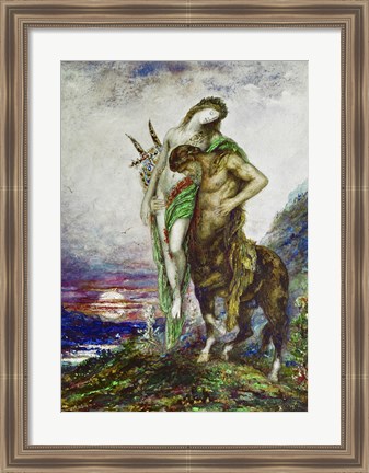 Framed Dead Poet Carried By a Centaur, 1870 Print