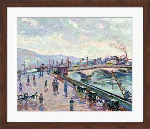 Framed Seine-River At Rouen Print