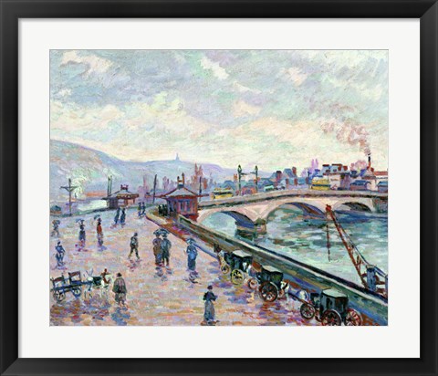 Framed Seine-River At Rouen Print