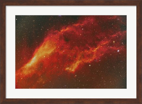 Framed NGC 1499, the California Nebula in the Constellation Perseus Print