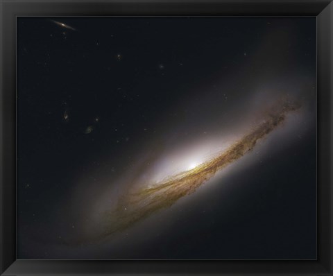 Framed NGC 3190, a spiral galaxy in the Constellation Leo Print