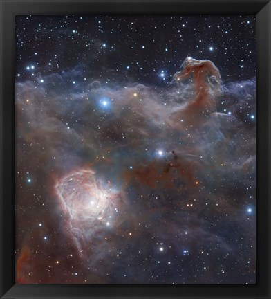 Framed star-forming region NGC 2024 in the Constellation Orion Print