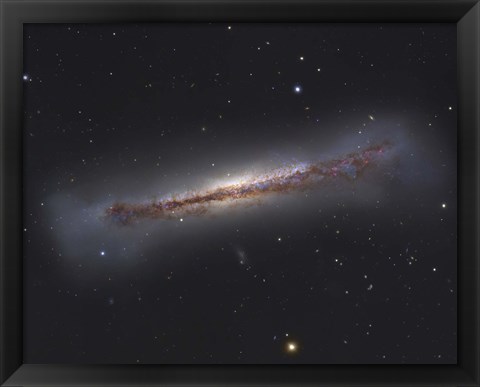 Framed NGC 3628, an unbarred spiral galaxy in the Constellation Leo Print