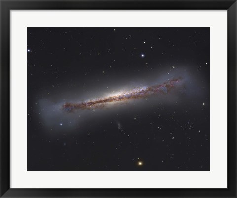 Framed NGC 3628, an unbarred spiral galaxy in the Constellation Leo Print