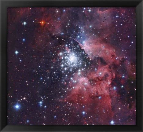 Framed NGC 3603, a giant H-II region in the Constellation Carina Print