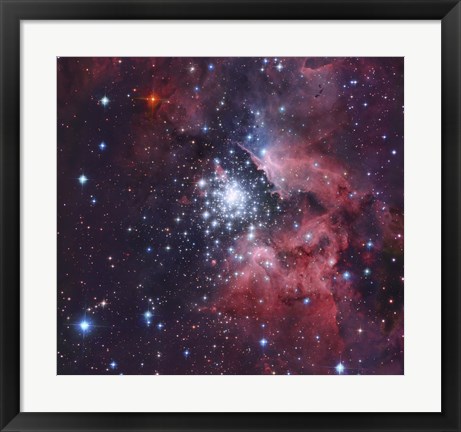 Framed NGC 3603, a giant H-II region in the Constellation Carina Print