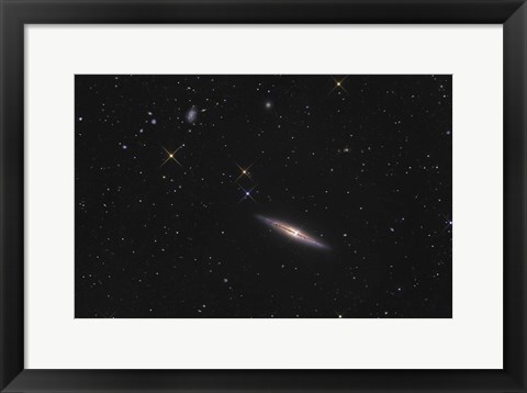 Framed NGC 4013 is an edge-on unbarred spiral galaxy in the Constellation Ursa Major Print