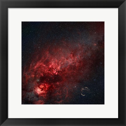 Framed Constellation Cygnus with multiple nebulae visible Print