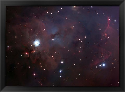 Framed NGC 1999 is a dust filled bright Nebula Print