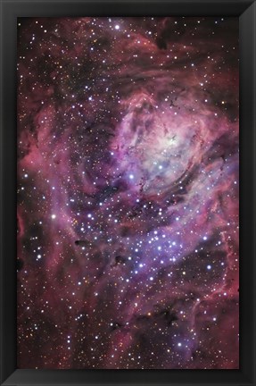 Framed Central region of the Lagoon Nebula Print