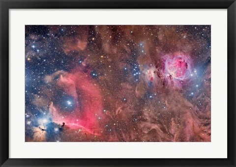 Framed Widefield view of Orion Nebula and Horsehead Nebula Print