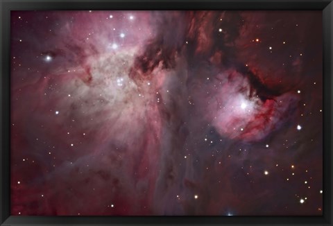 Framed view of the Trapezium region, which lies in the heart of the Orion Nebula Print