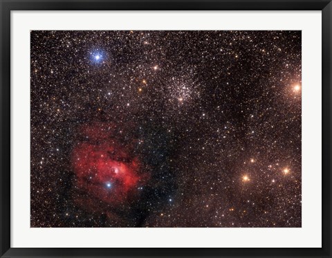 Framed Bubble Nebula, an emission Nebula in Cassiopeia Print