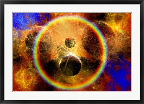 Framed Creation of new star systems within a vast Gaseous Nebula Print