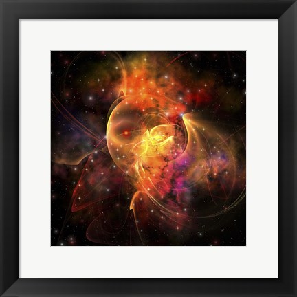 Framed emission Nebula out in space forming stars and galaxies Print