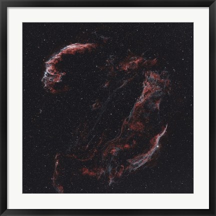 Framed Veil Nebula and its components Print