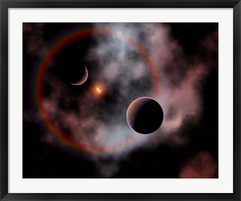 Framed Rose Nebula, home to relatively new and young star systems Print