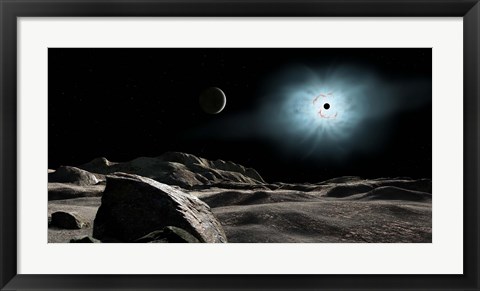 Framed bright star Rigel Eclipsed by a moon of a hypothetical planet Print