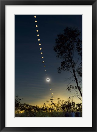 Framed Solar Eclipse composite, Queensland, Australia II Print