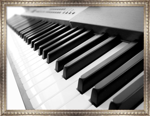 Framed Yamaha P120 close-up of Piano Keys Print