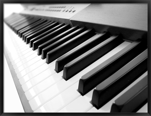 Framed Yamaha P120 close-up of Piano Keys Print