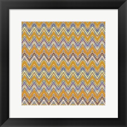 Framed Chevron Waves I Print