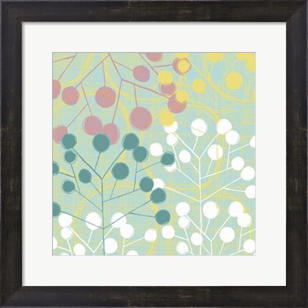 Framed Popping Flowers II Print