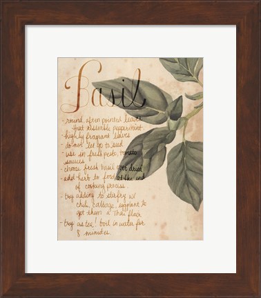 Framed Herb Study I Print